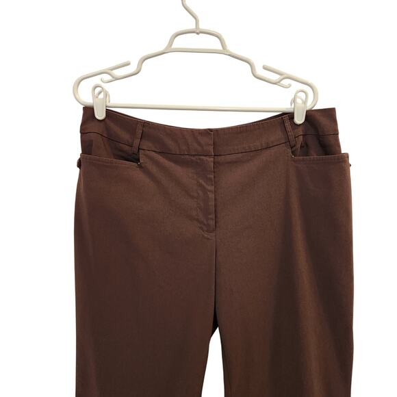 Lane Bryant Classic Mid Rise Tapered Ankle Trouser Dress Pants Brown Size 18 - Picture 3 of 10
